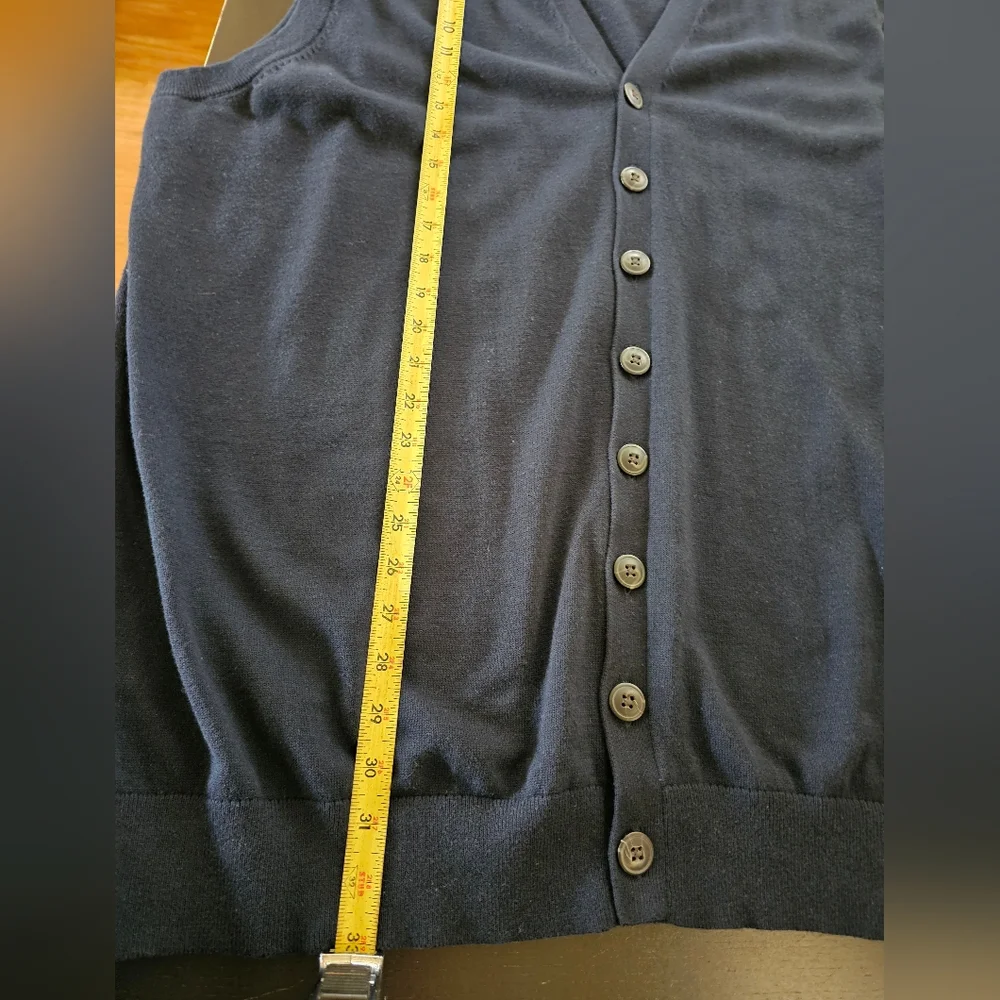 Oak Hill Men’s Knit Sweater Vest Navy Blue Button Front Size 2XLT Big & Tall NWT